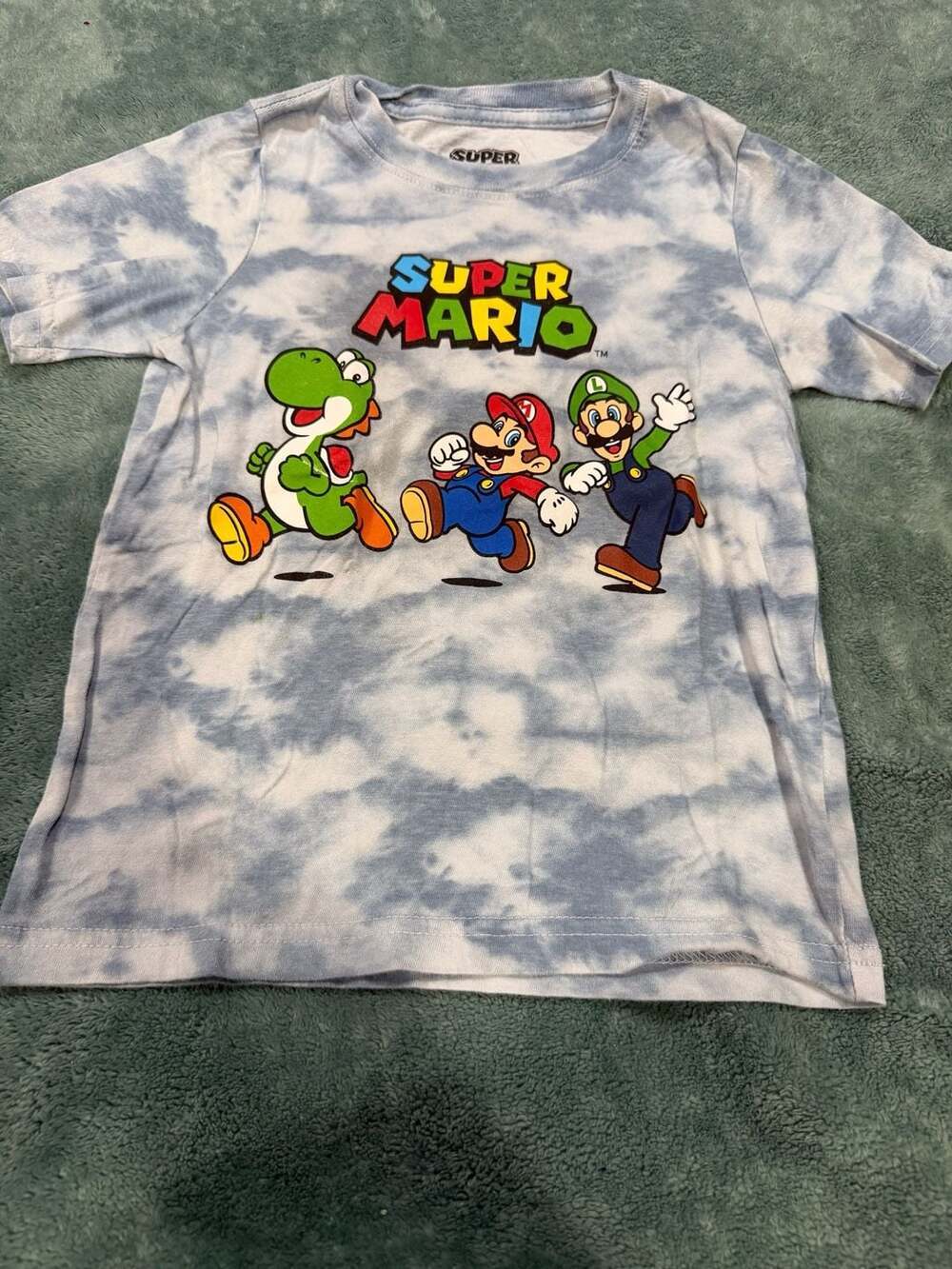 Super Mario Nintendo Toddler Boys Tie-Dye Graphic T-Shirt Size 4T